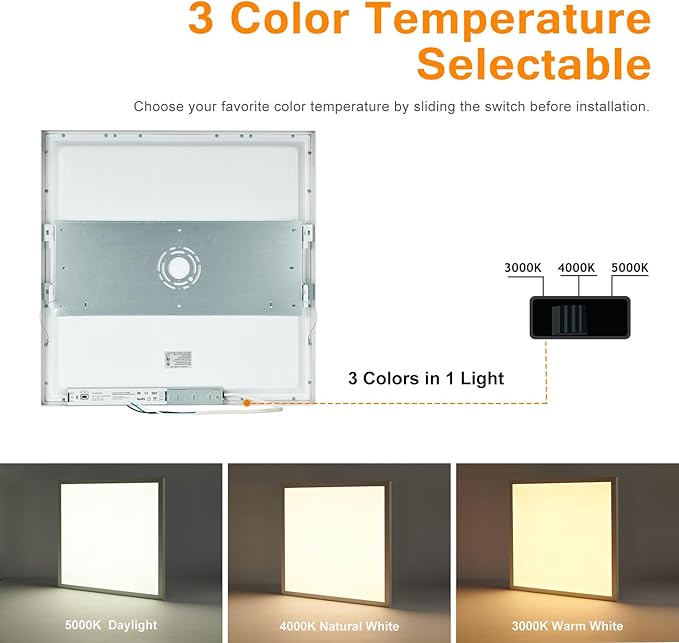 Mcacggo 2x2 FT Surface Mount LED Panel Light Dimmable & 3 Color Selectable - Image 3