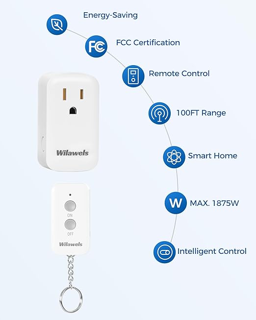 Remote Control Outlet Plug Wireless On Off Power Switch, WILAWELS Wireless - Image 7