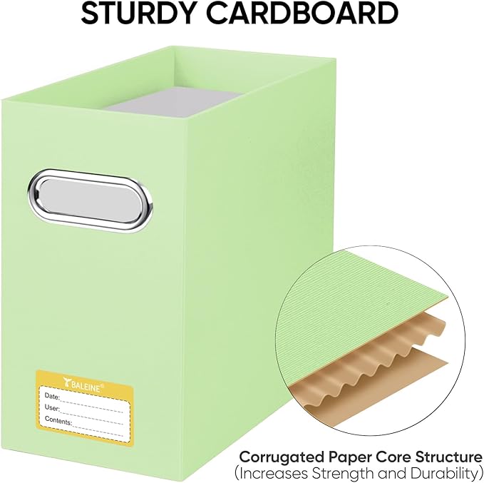 BALEINE File Organizer Box, Cardboard File Folder Organizer - Image 4