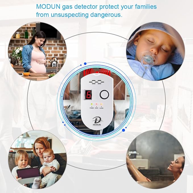 D MODUN Gas Detector, Natural Gas/LPG/City Coal Gas Leak Detector, Plug-in - Image 4