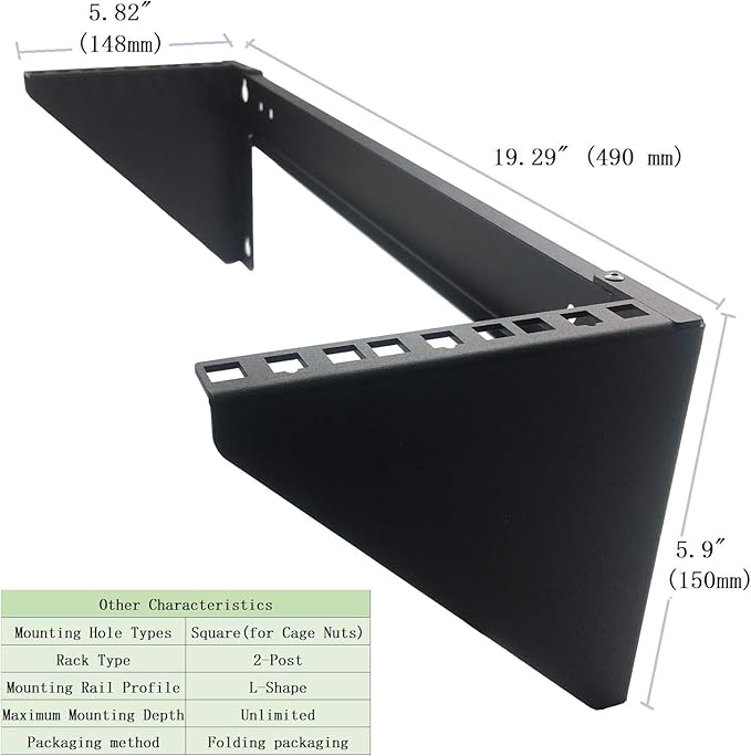 JINGCHENGMEI 2 Pack of 3U 125 lb Weight Capacity Heavy Duty 19 Inches Steel - Image 3