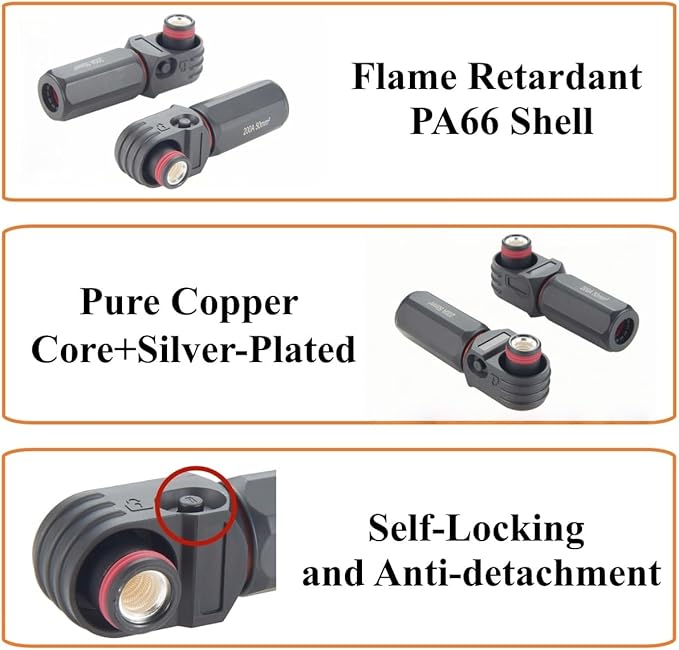 1 Set Battery Energy Storage Connector 200A 50mm² High Current HV Connectors - Image 8