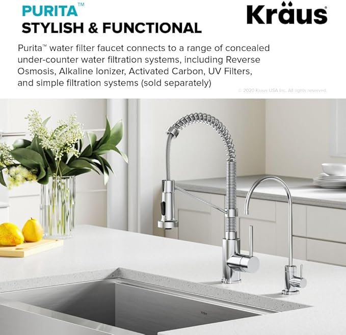 KRAUS Purita 100% Lead-Free Kitchen Water Filter Faucet in Chrome - Image 2