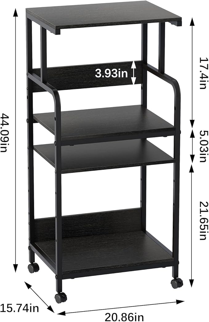 Arbuxzuy 4 Tier Stand with Storage Shelf, Tall Mobile Printer Table - Image 4