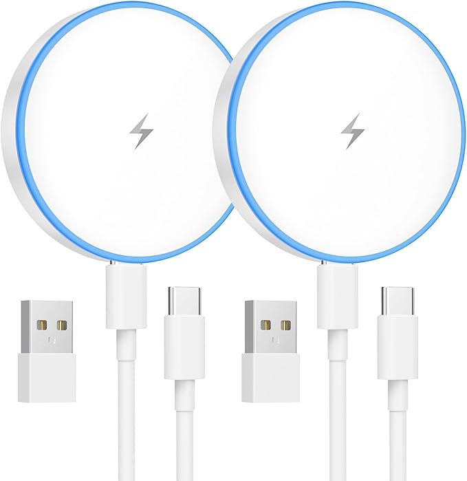 MagSafe Charger 2 Pack 15W Magnetic Wireless Charger Fast Charging Pad by TNDAJI
