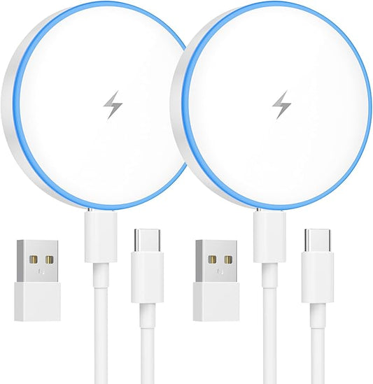 MagSafe Charger 2 Pack 15W Magnetic Wireless Charger Fast Charging Pad by TNDAJI