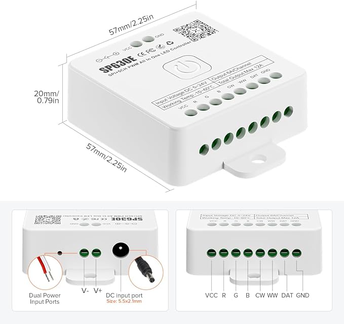BTF-LIGHTING SP630E Bluetooth Controllers 4 Zones 2.4GHz RF RB4 Remote Kit - Image 7