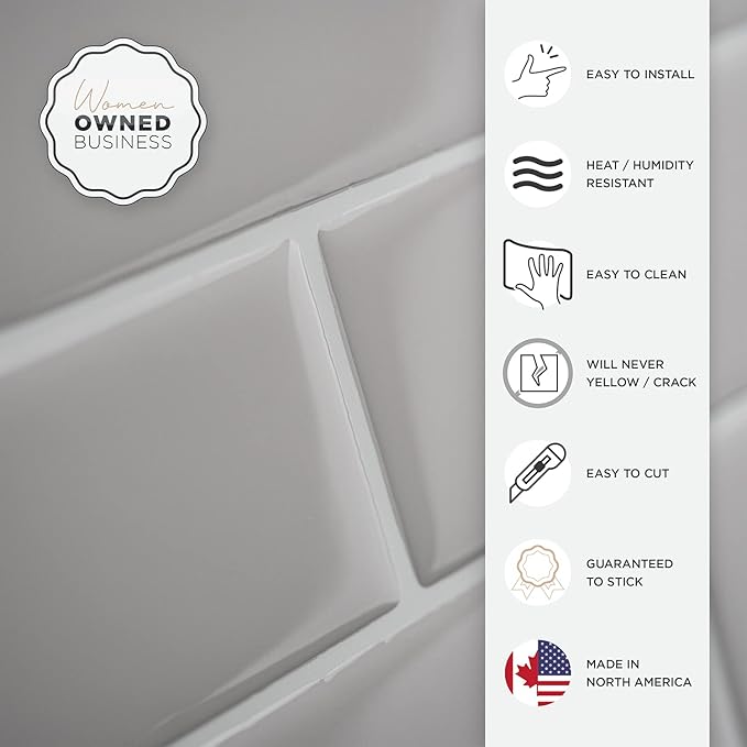 SMART TILES Peel and Stick Backsplash- 10 Sheets of 10.95" x 9.70" - Image 5