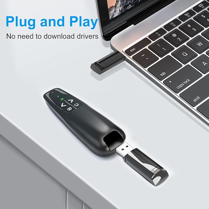 Presentation Clicker for PowerPoint, Wireless Presenter Remote Green Laser - Image 3
