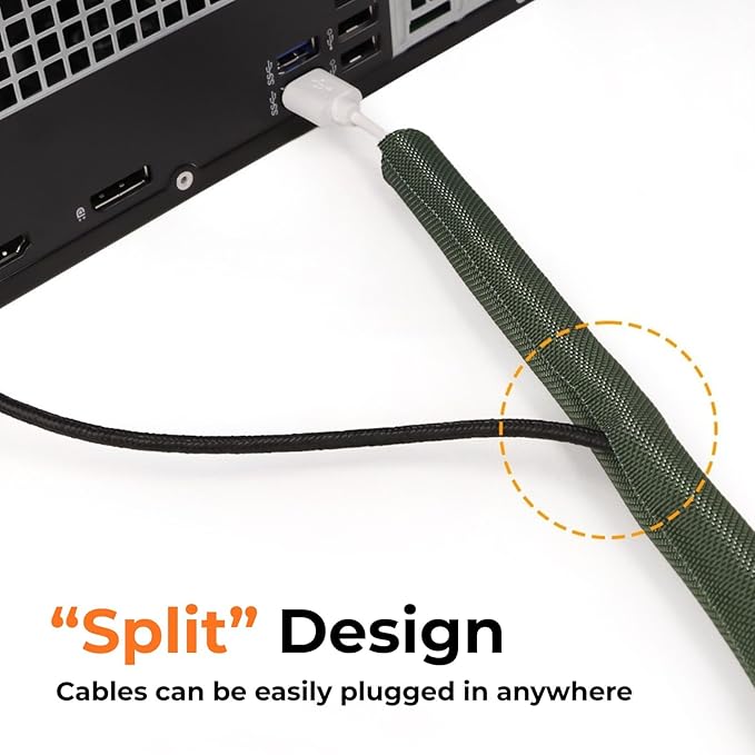 HOLED 1/2 inch Split Braided Cable Management Sleeve - Image 6