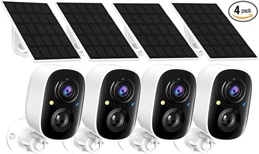 2K FHD Solar Powered Security Cameras Wireless Outdoor, WiFi Wireless Cameras by Tziarp