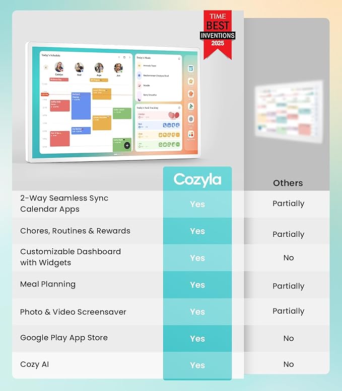 Cozyla Digital Calendar+ 2: 24 inch Wall Planner Touch Screen Chore Chart - Image 2
