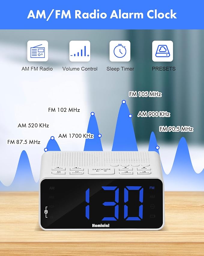 Homicial Digital Alarm Clock Radio - Image 3