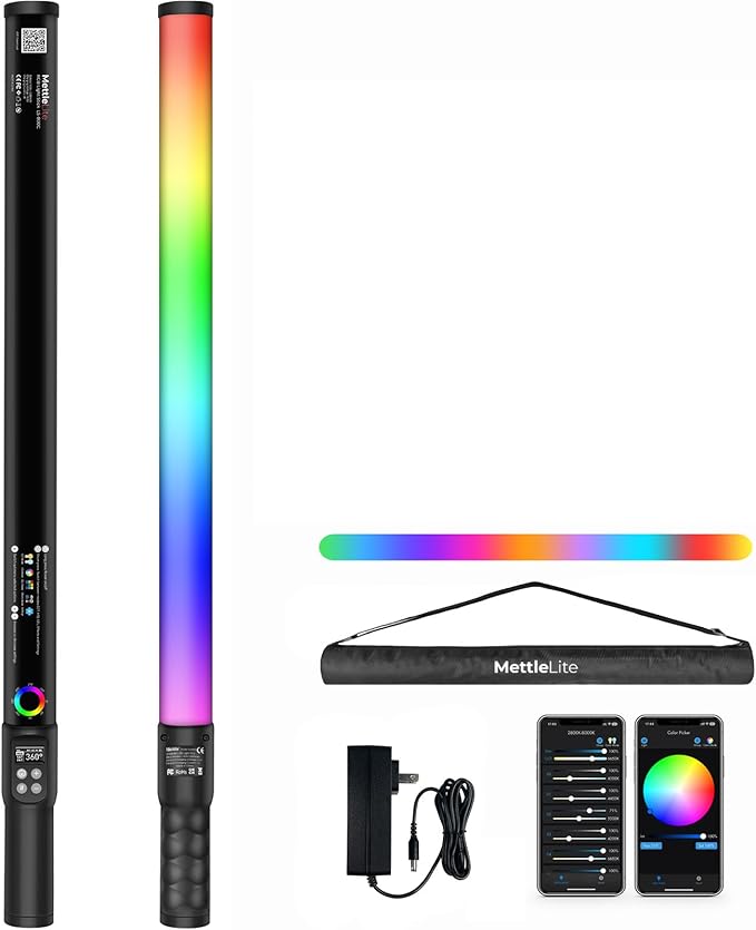 Mettlelite LS800P RGB Pixel LED Light Stick, Handheld Full Color RGBWW by Mettlelite