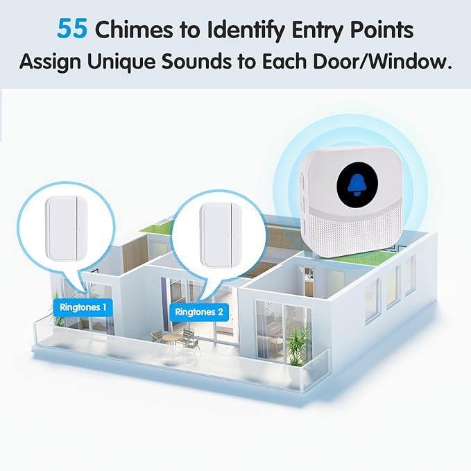 KOOSTONE Wireless Door Chime & Window Sensor Alarm - 600Ft Long Range Door - Image 5