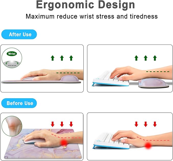 Keyboard Wrist Rest Memory Foam Ergonomic Mouse Pad - Image 2