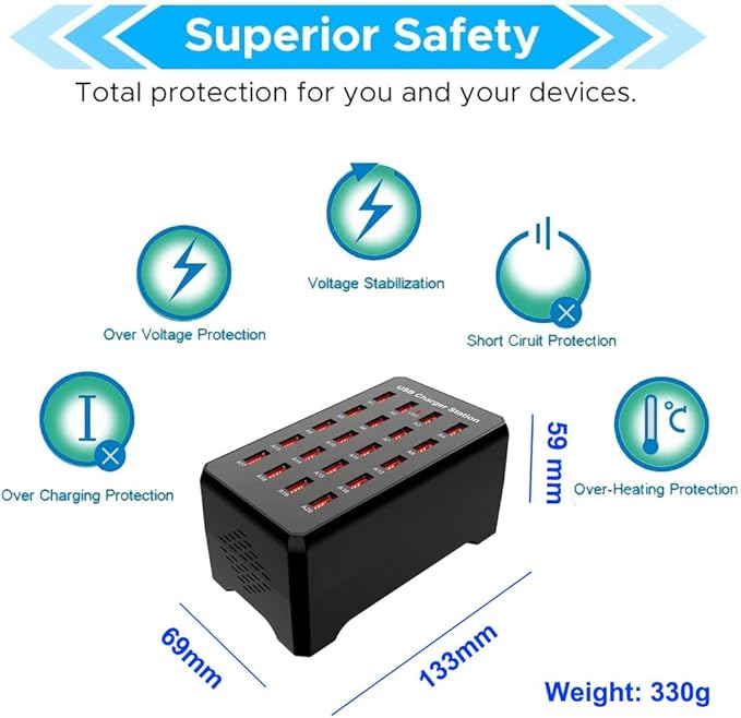 MaxLax 20-Port USB Charger Station, Compatible - Image 3