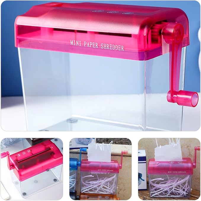 Healvian Manual Paper Shredder Small Desktop Handheld Red Compact Office and - Image 8