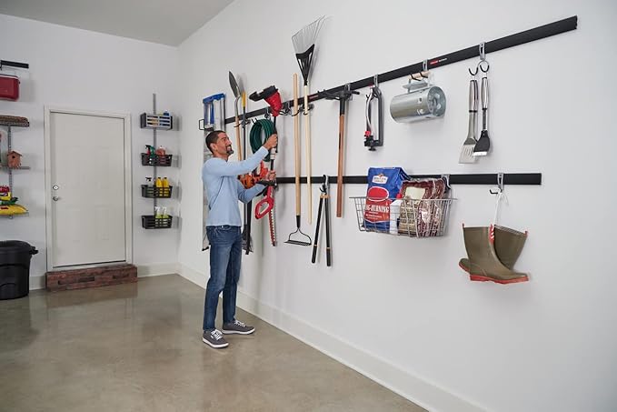Rubbermaid 24-Piece FastTrack Garage Wall-Mounted Storage Kit, 6 Rails and 18 - Image 10