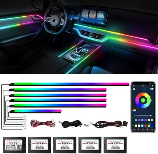 Dreamcolor Acrylic Interior Car Lights, WEBUPAR Car Accessories 6 in 1 Car LED by WEBUPAR
