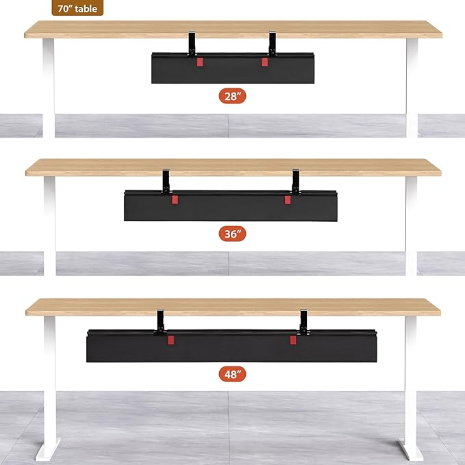 Univivi No Drill Under Desk Cable Management Tray, Clamp/Screw Mount Desk Cable - Image 8