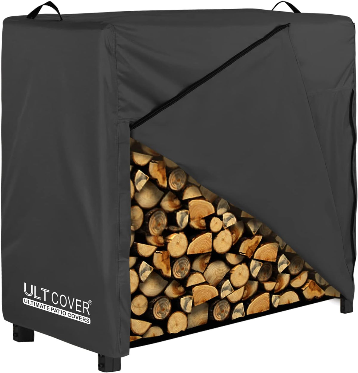 ultcover waterproof firewood racks cover 4 feet, black, main product view