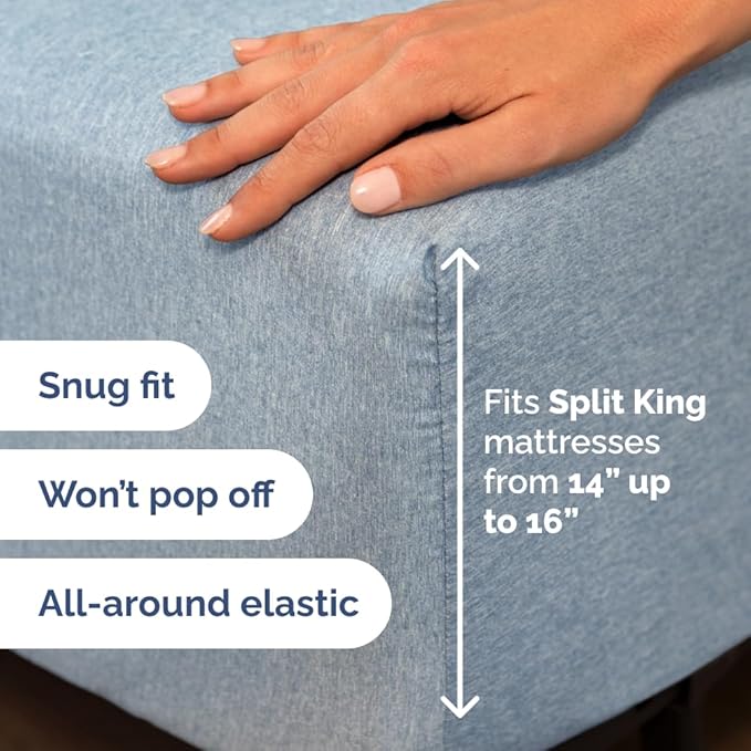 Split Head King Sheet Set – 4 Piece Flex Split Top King Sheets - Image 4