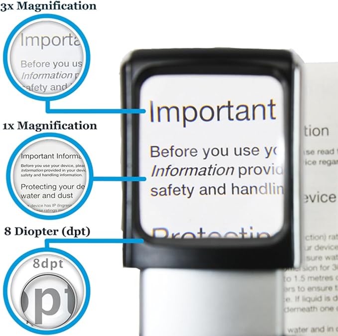 Small-Magnifying-Glass with LED-Light 3X Lighted-Pocket EasY Magnifier -Hand - Image 4