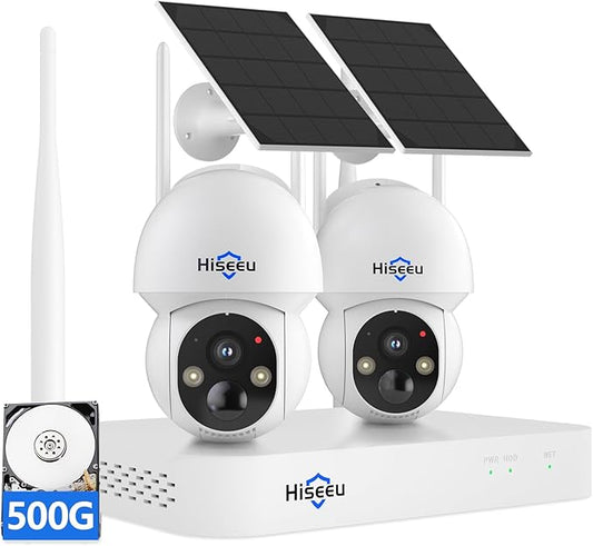 Hiseeu Solar Security Camera Outdoor, 4MP Cameras, Wireless Home Security by Hiseeu
