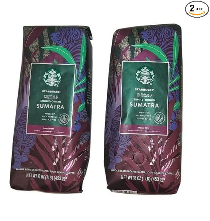 Starbucks Whole Bean Coffee, Decaf Sumatra, 16-Ounce Bags by StarbucksCoffee