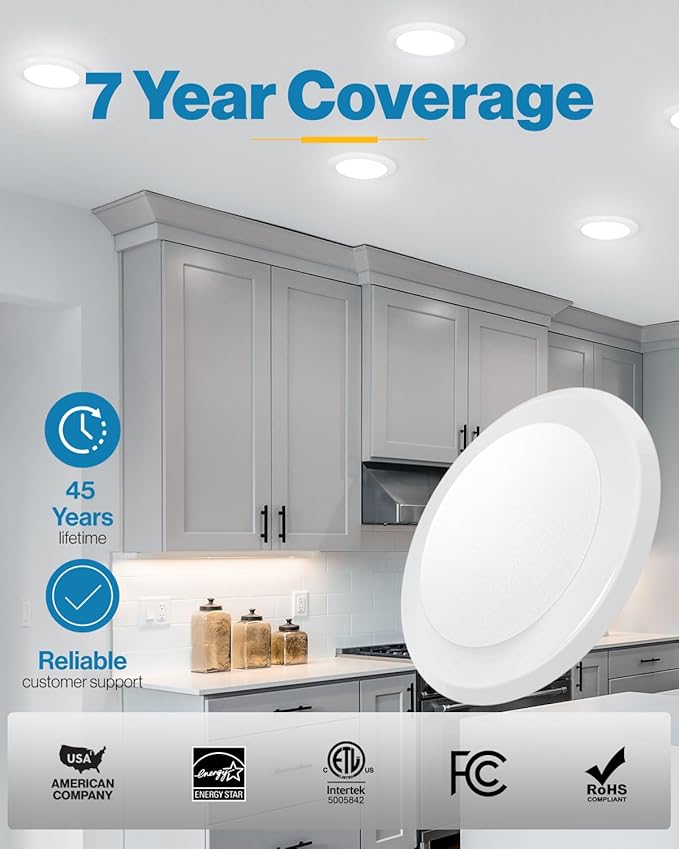 Sunco 96 Pack LED Disc Lights Ceiling 6 Inch, Flush Mount Disk Light, Recessed - Image 7