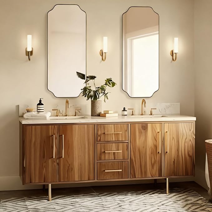 ANDY STAR 18" x 48" Full Length Wall Mirror, Large Brushed Gold Bathroom Mirror - Image 3