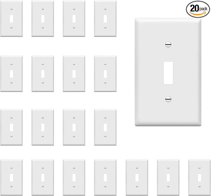 ENERLITES Light Switch Cover Plate, Toggle Wall Plate Cover, Size 1-Gang 4.50" by Enerlites