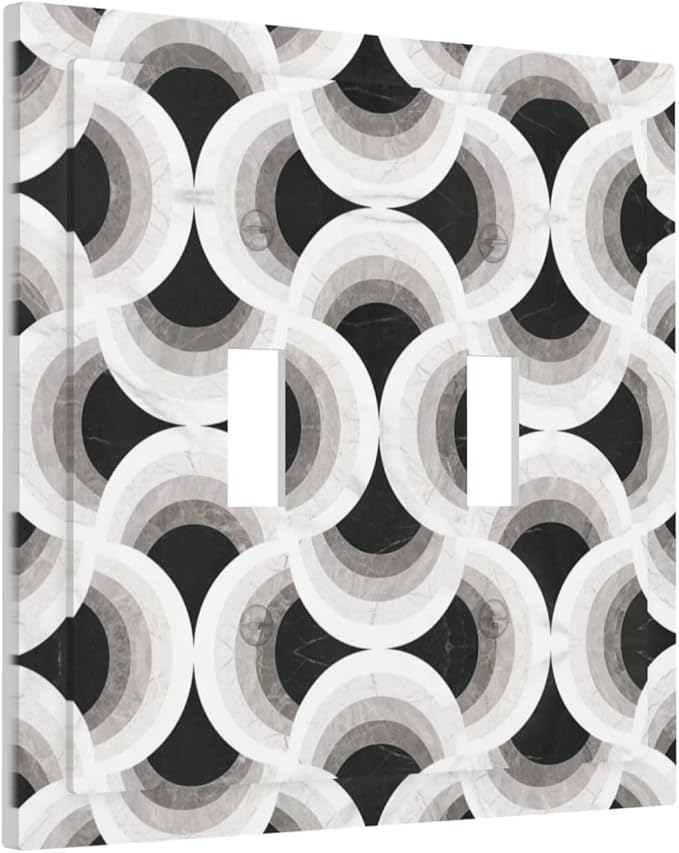 Bvtewkhz Black/White Art Marble 2 Gang Double Toggle Decorative Light Switch by Unknown