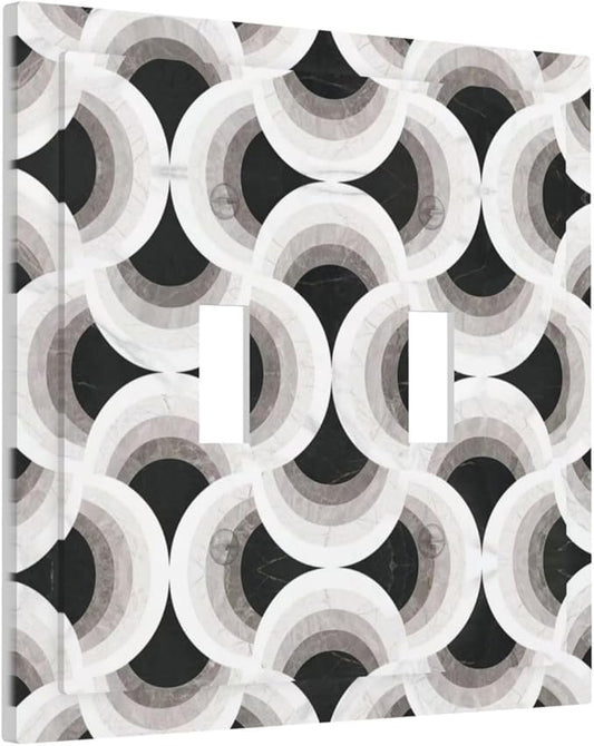 Bvtewkhz Black/White Art Marble 2 Gang Double Toggle Decorative Light Switch by Unknown