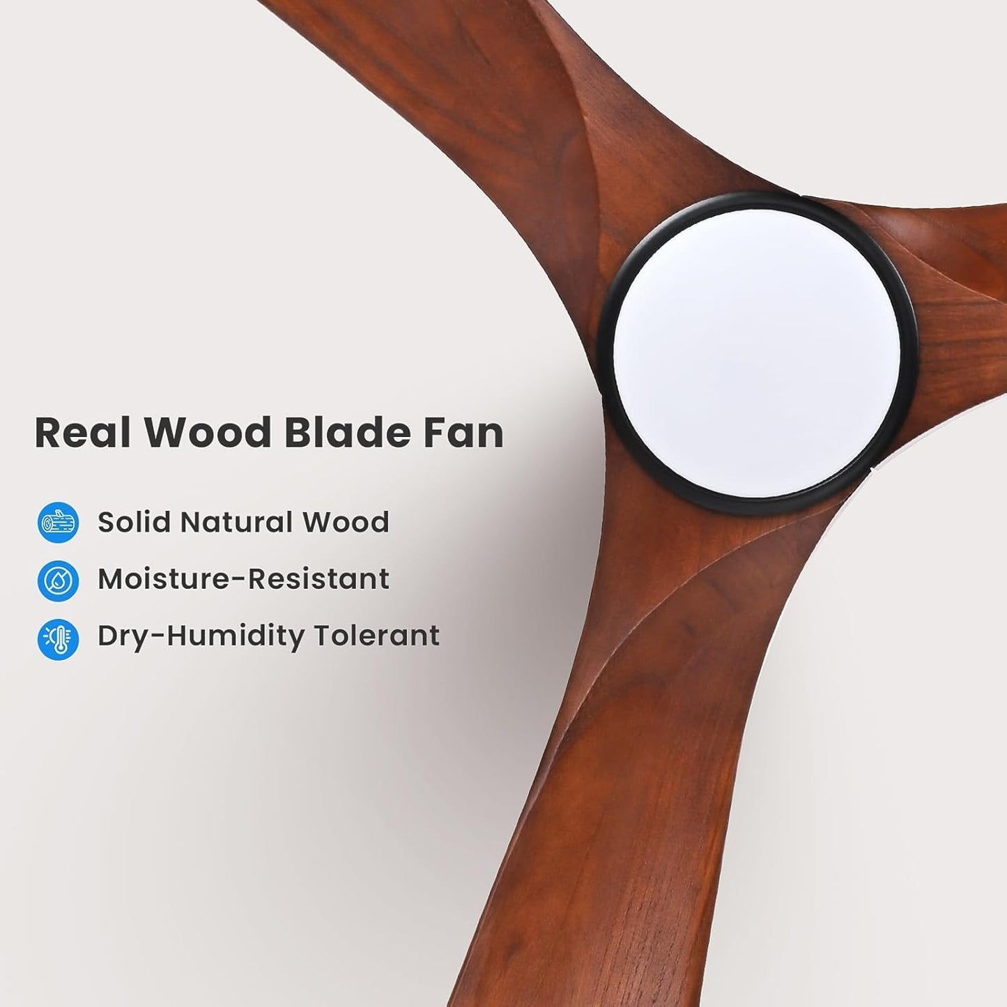 heimo 72 Inch Ceiling Fan with Light and Remote Control, Wood Outdoor Ceiling Fans with Lights Dimmable for Bedroom Living Room Patios Proch Office Rustic Extra Large High Cfm Exterior Fan(Walnut)