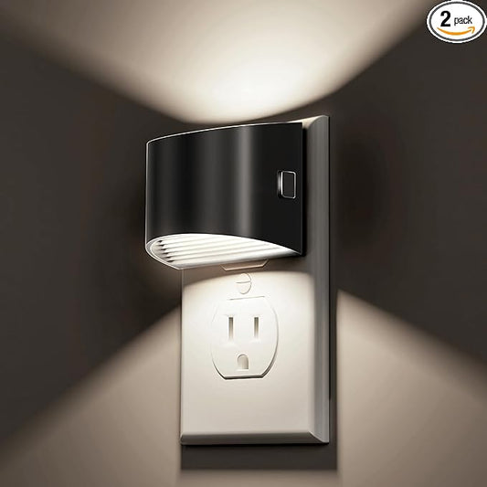 L LOHAS LED Night Lights Plug into Wall 2 Pack, Nightlight by LLOHASLED