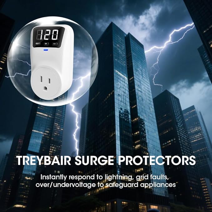 Smart Surge Protector Voltage Stabilizer Fireproof UL94V-1 Wall Mount Surge - Image 2