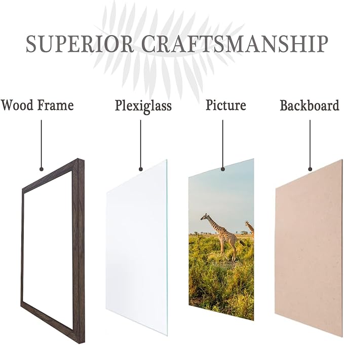 TKYGU 10x10 Picture Frame Set of 3, walnut Wooden Frame 10 by 10 Square Wall - Image 5