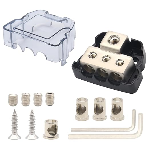 3 Way Amplifier Sub Speaker Audio Distribution Block 0 Gauge /4 Gauge in 4 GA / by TIALECCI