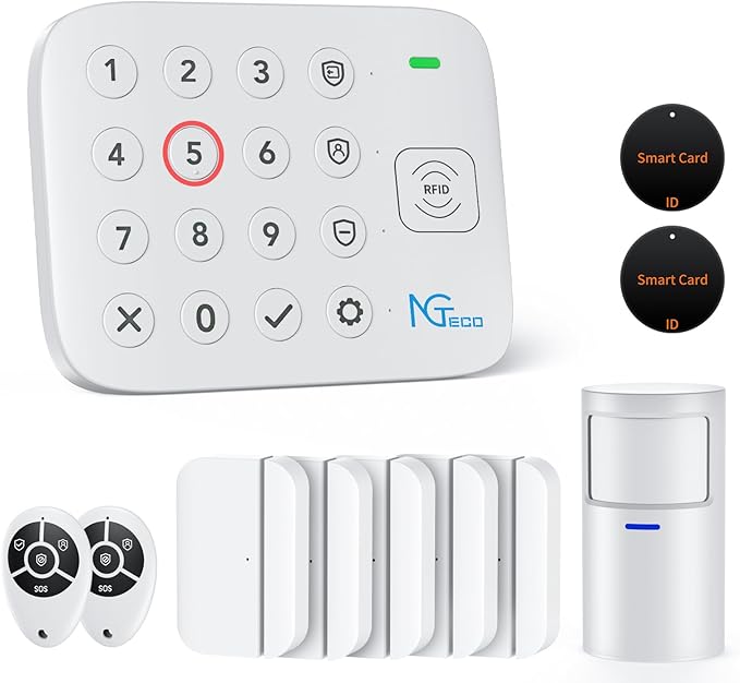 NGTeco 11-Piece Home Security Alarm Kit, Wi-Fi Home Security System by NGTeco
