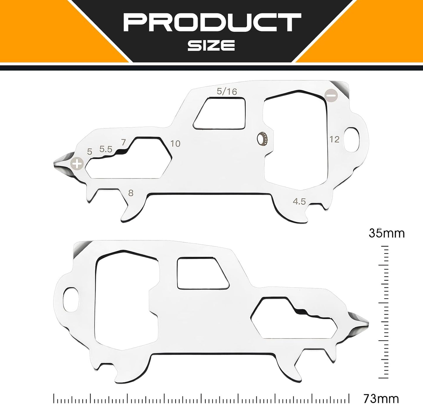 Stocking Stuffers for Men, Christmas White Elephant Gifts, Keychain Multi-tool 11 in 1 Pocket Gadgets Tools Bottle Opener Screwdriver, EDC Tool Key Ring Anniversary Birthday Gifts for Men Him (Car)