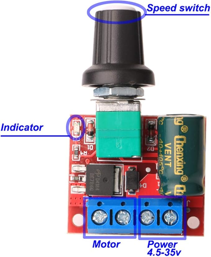 Gebildet 3pcs Mini DC Motor PWM Speed Controller, DC 5V-35V 5A Speed Adjustable - Image 3