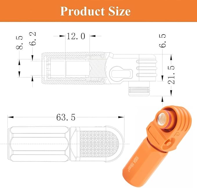 1 Set Battery Energy Storage Connector 100A 16mm² High Current HV Connectors - Image 6