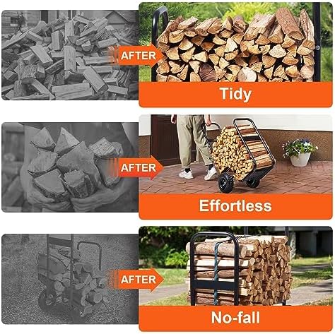 vevor log cart 250 lbs load capacity, outdoor, close-up detail