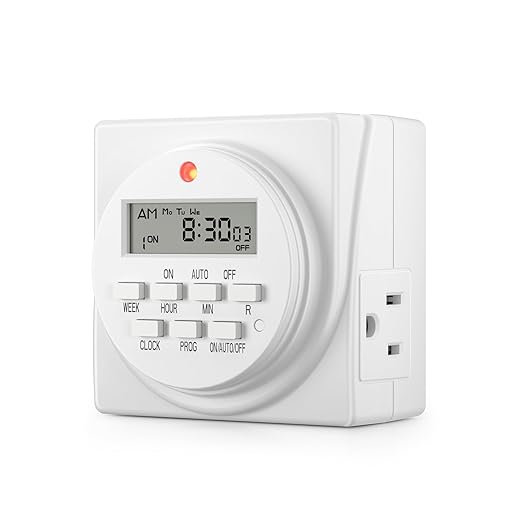 BN-LINK Indoor Digital Timer Outlet, Dual Outlet 7 Day Programmable Light Switch by BN-LINK