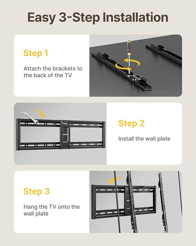 monTEK Heavy Duty Fixed TV Wall Mount - Image 8