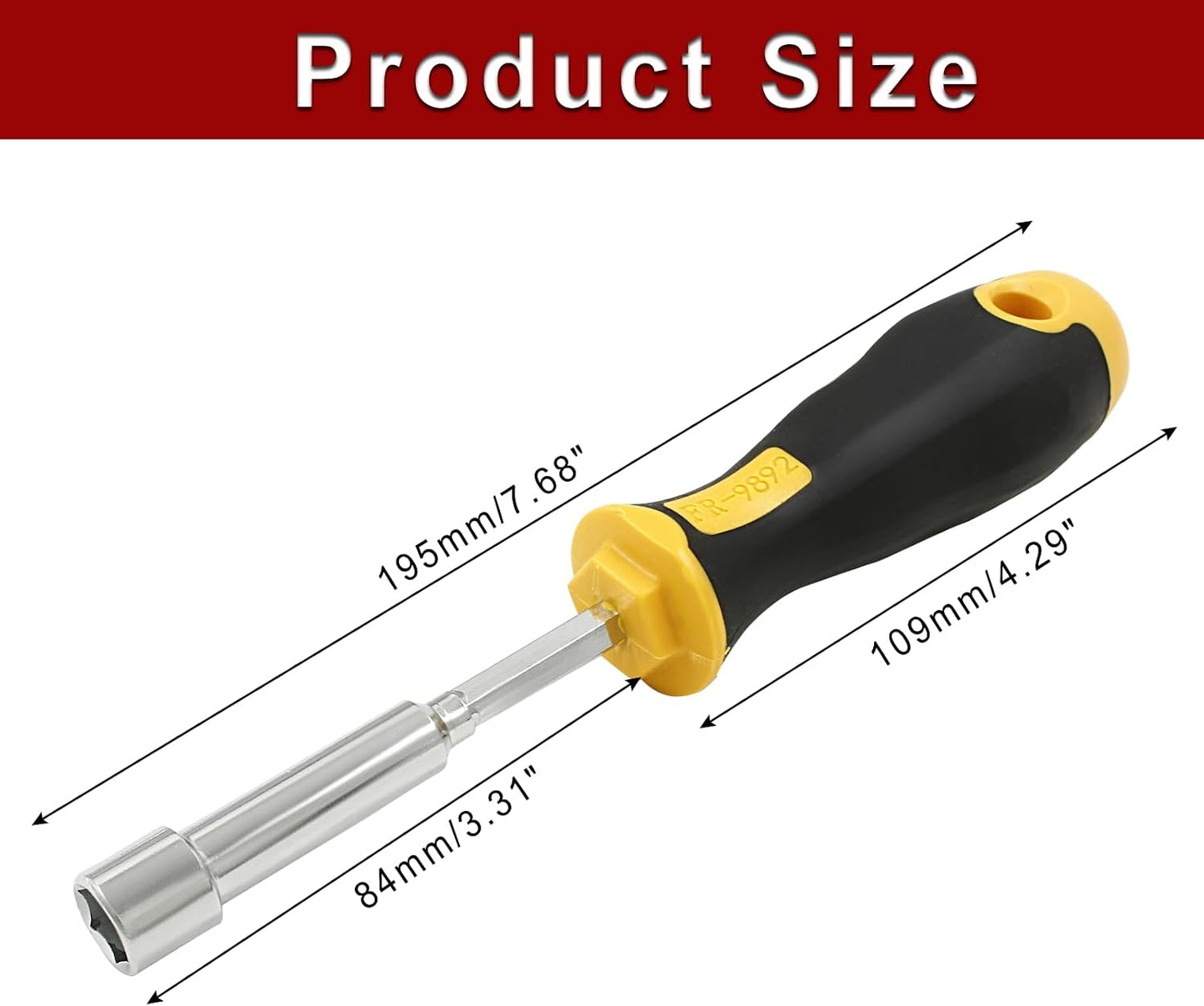 Bonsicoky 10mm Socket Wrench Screwdriver | High-Carbon Steel, Hex Nut Driver Key, Hand Tool, For DIY & Hand-Making