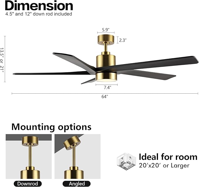 WINGBO 64 Inch DC Ceiling Fan - Image 3