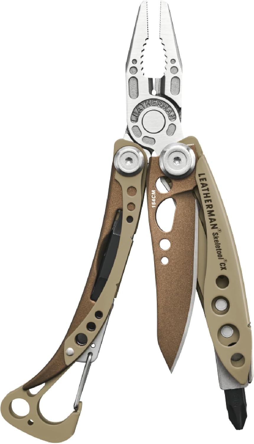 LEATHERMAN, Skeletool CX, 7-in-1 Lightweight, Minimalist Multi-Tool for Everyday Carry (EDC), Home, Garden & Outdoors, Sandstorm